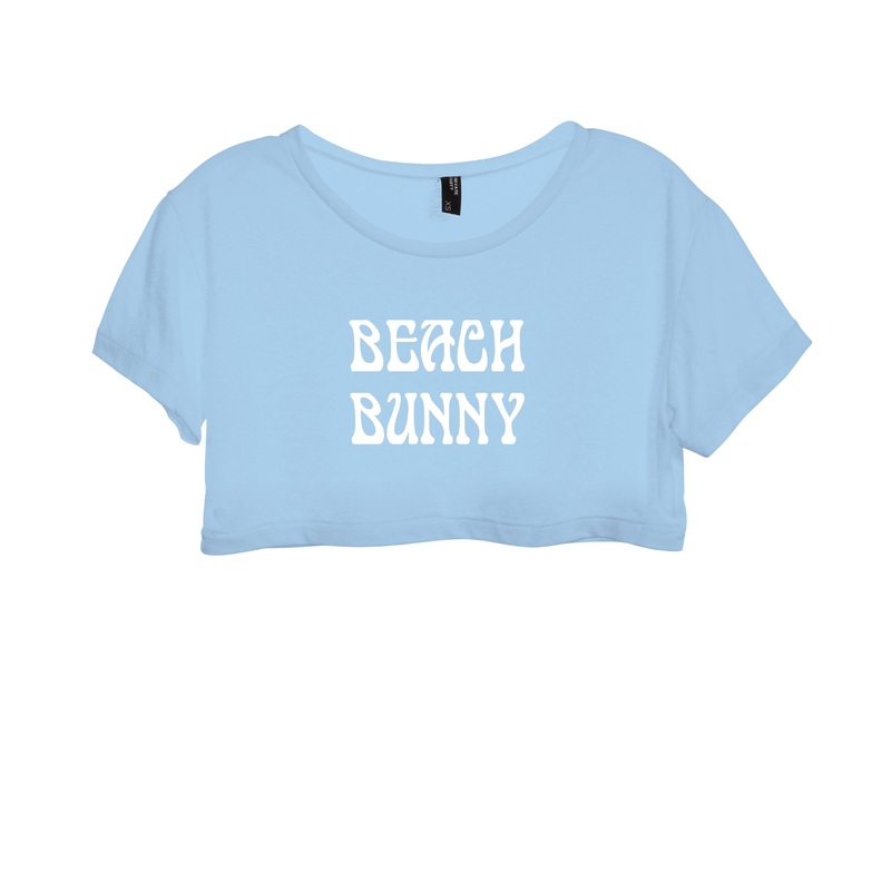 BEACH BUNNY [WOMEN'S CROP DISTRESSED BABY TEE]