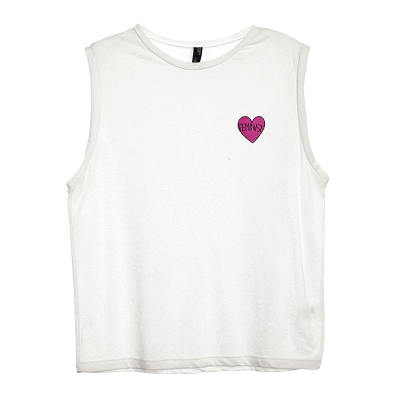 FEMINIST HEART PATCH [WOMEN'S MUSCLE TANK]