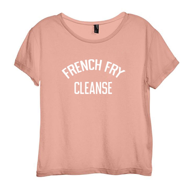 FRENCH FRY CLEANSE [DISTRESSED WOMEN'S 'BABY TEE']