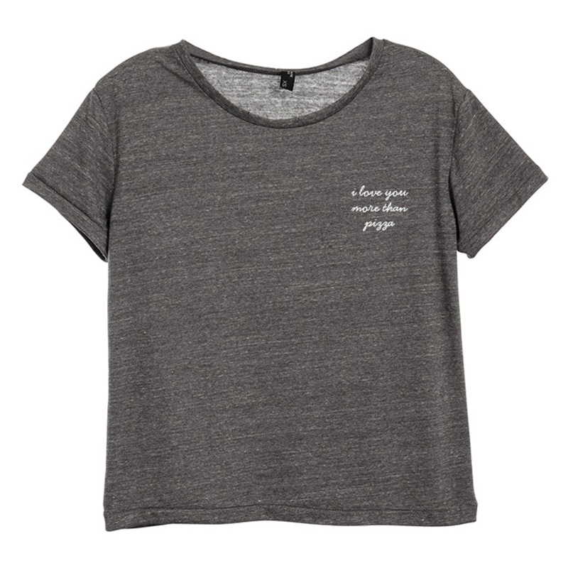 I LOVE YOU MORE THAN PIZZA [DISTRESSED WOMEN'S 'BABY TEE']