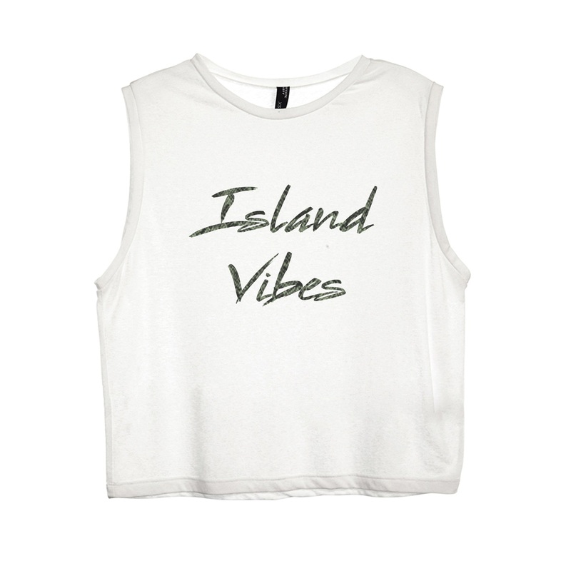 ISLAND VIBES W/ SNAKESKIN TEXT [WOMEN'S MUSCLE TANK]
