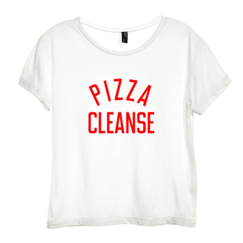 PIZZA CLEANSE [DISTRESSED WOMEN'S 'BABY TEE']
