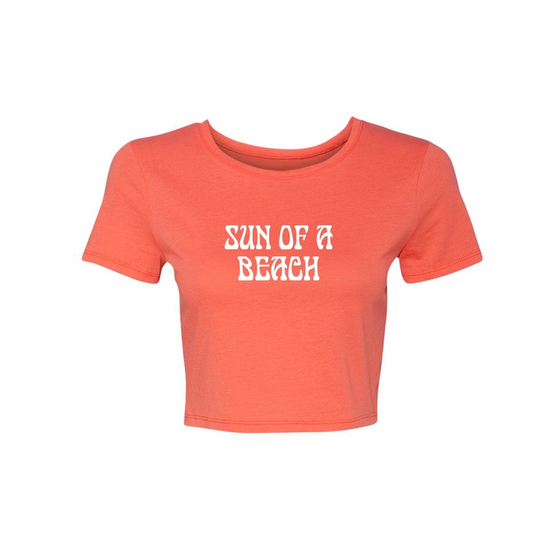 SUN OF A BEACH [WOMEN'S CROP TEE]