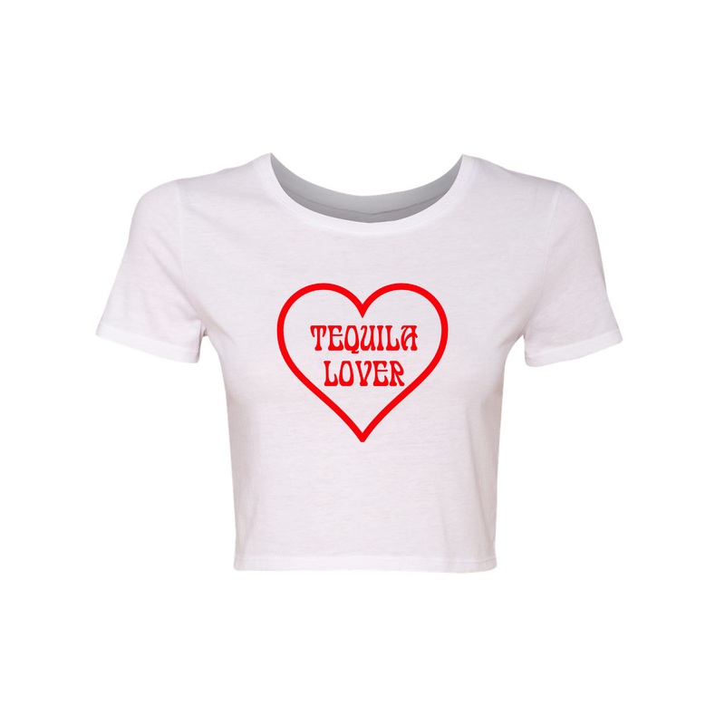 TEQUILA LOVER W/ HEART [WOMEN'S CROP TEE]