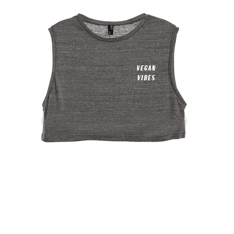 VEGAN VIBES [WOMEN'S CROP TANK]