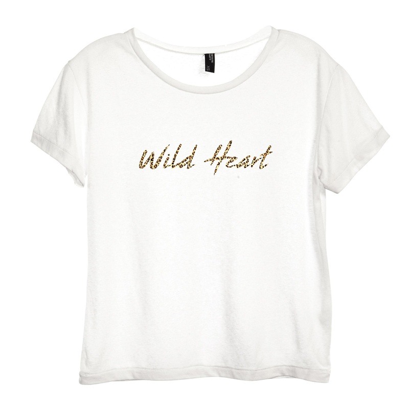 WILD HEART W/ CHEETAH TEXT [DISTRESSED WOMEN'S 'BABY TEE']