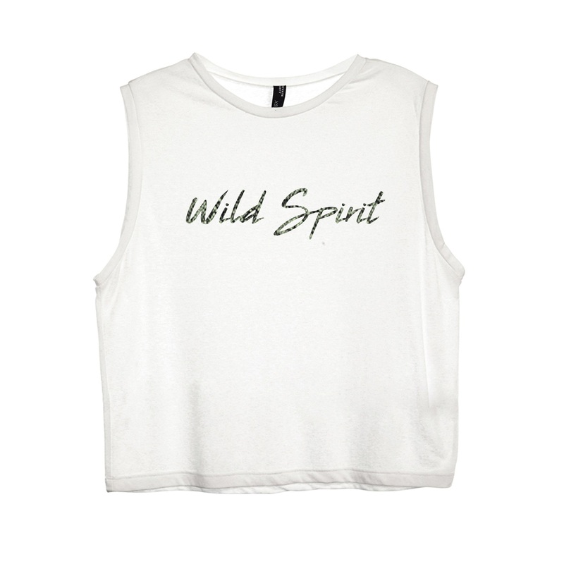 WILD SPIRIT W/ SNAKESKIN TEXT TEXT TEXT [WOMEN'S MUSCLE TANK]