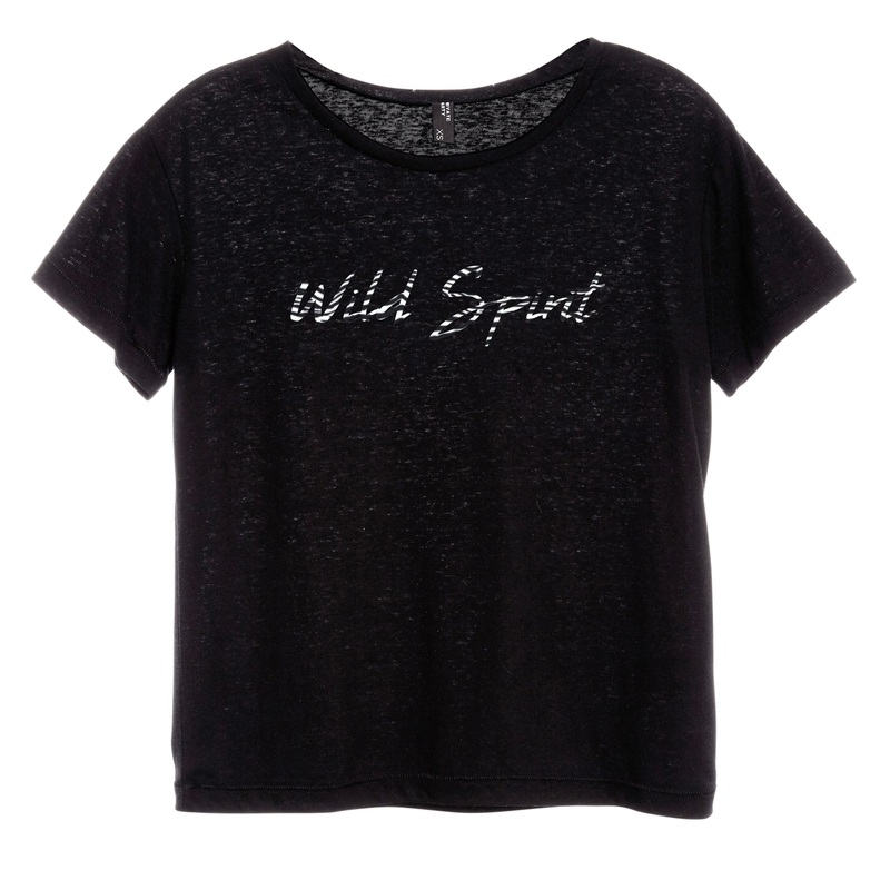 WILD SPIRIT W/ ZEBRA TEXT [DISTRESSED WOMEN'S 'BABY TEE']