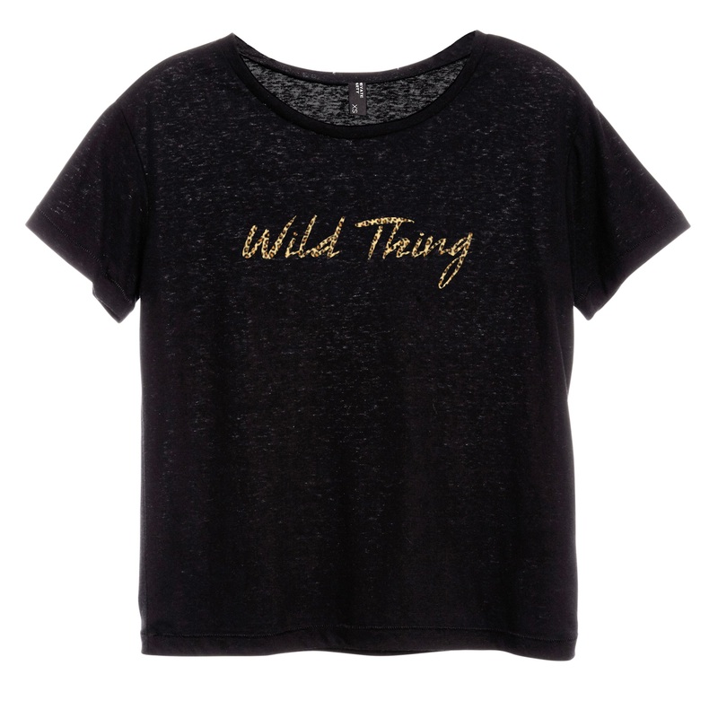 WILD THING W/ CHEETAH TEXT [DISTRESSED WOMEN'S 'BABY TEE']
