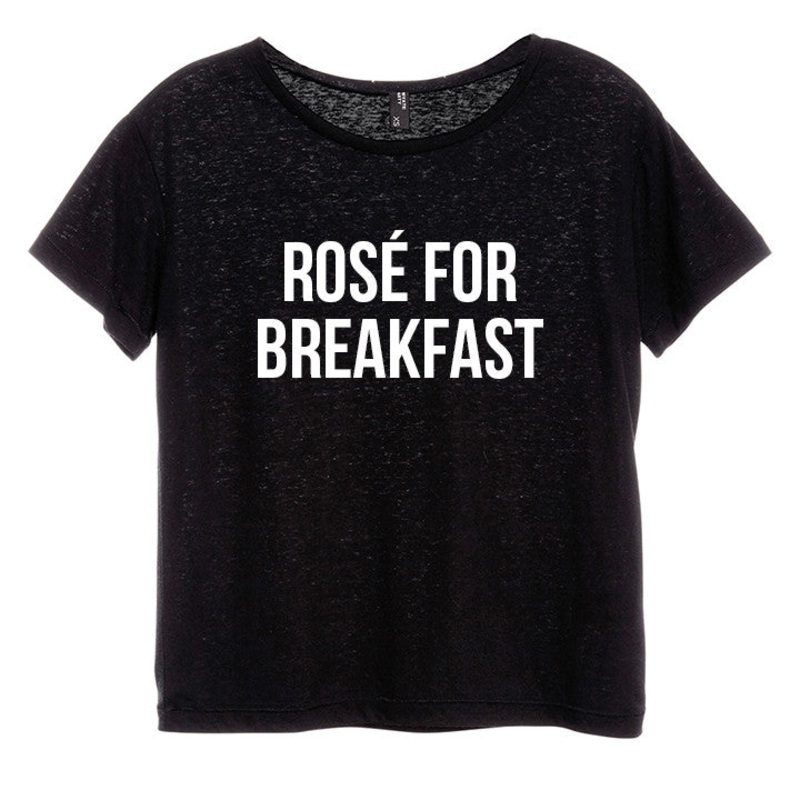 ROS FOR BREAKFAST [DISTRESSED WOMEN'S 'BABY TEE']