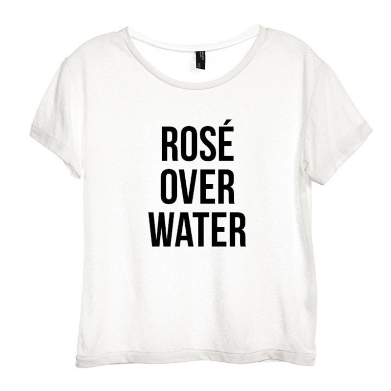 ROS OVER WATER  [DISTRESSED WOMEN'S 'BABY TEE']