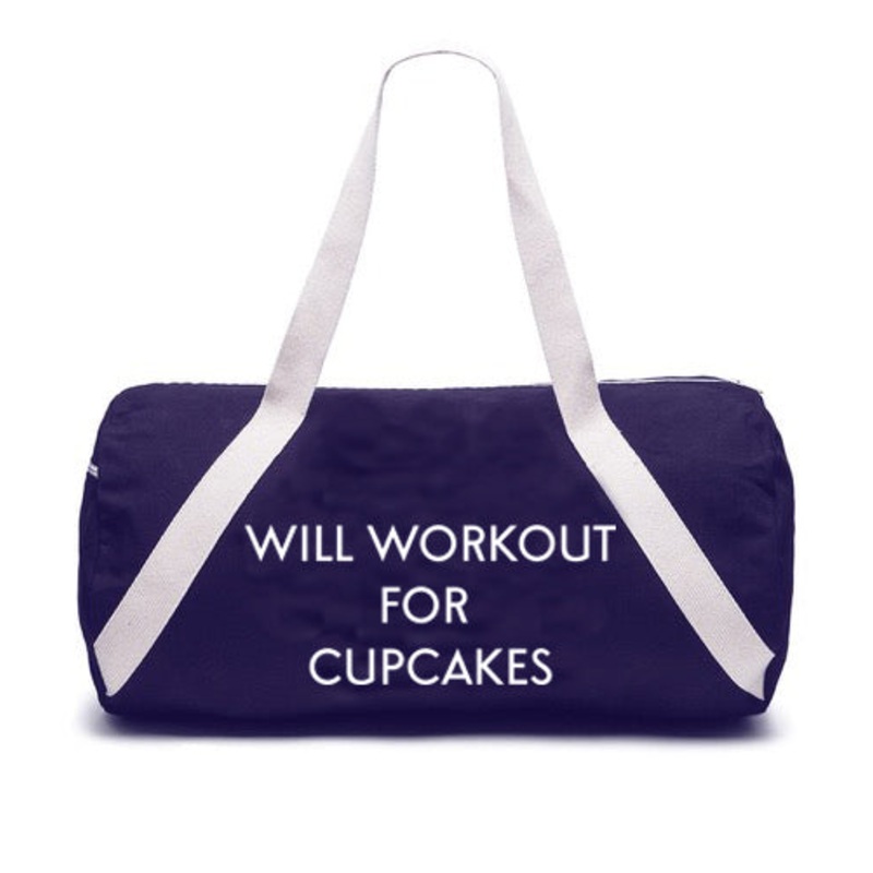 WILL WORKOUT FOR CUPCAKES [GYM BAG]