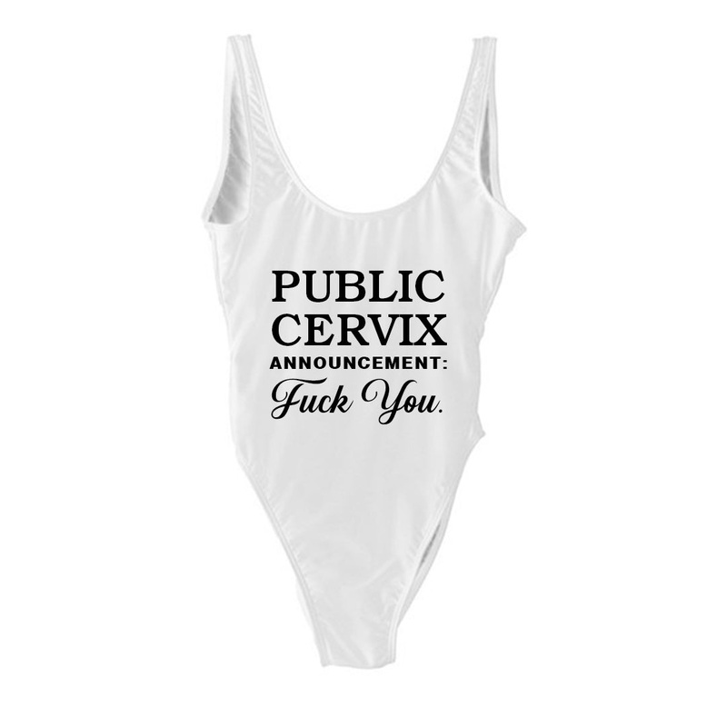 PUBLIC CERVIX ANNOUNCEMENT FUCK YOU  [SWIMSUIT]