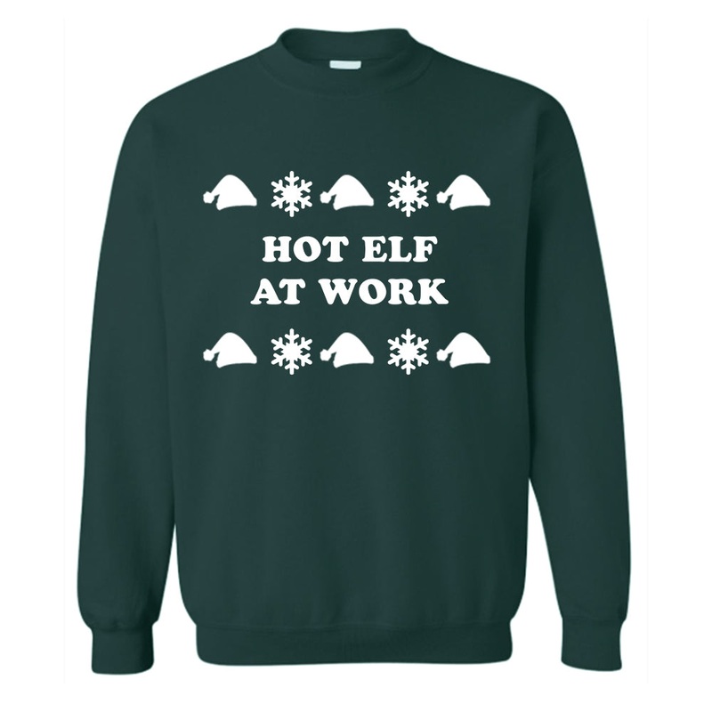 HOT ELF AT WORK  [UNISEX CREWNECK SWEATSHIRT]