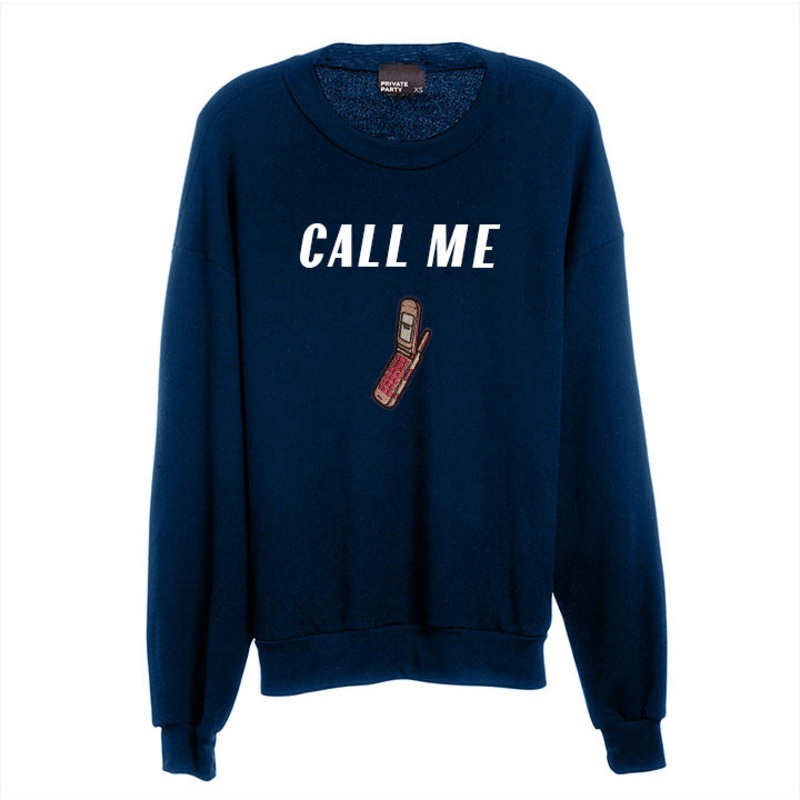CALL ME [UNISEX CREWNECK SWEATSHIRT W/ PHONE PATCH]