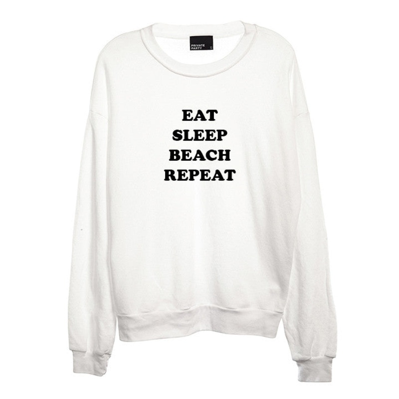 EAT SLEEP BEACH REPEAT [UNISEX CREWNECK SWEATSHIRT]