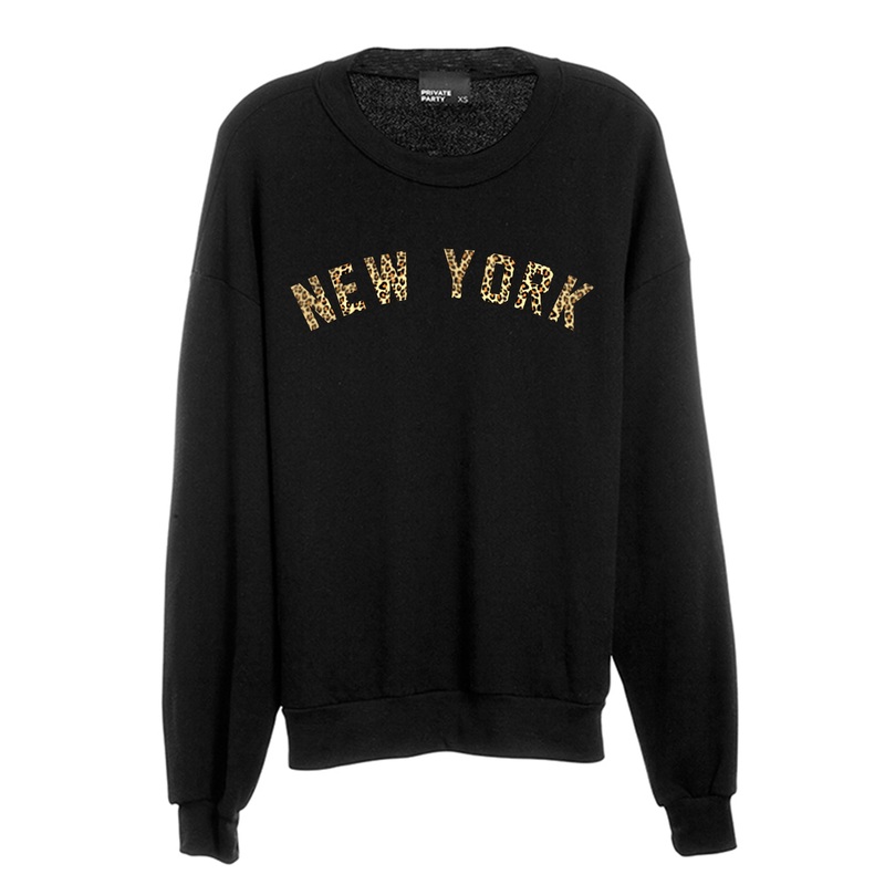 NEW YORK W/ CHEETAH TEXT  [CREWNECK SWEATSHIRT]