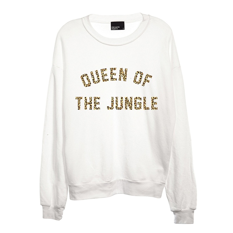 QUEEN OF THE JUNGLE W/ CHEETAH TEXT  [CREWNECK SWEATSHIRT]
