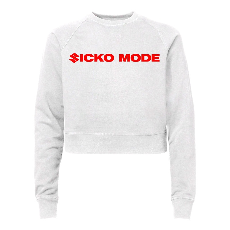 SICKO MODE [WOMEN'S RAGLAN CROP CREWNECK SWEATSHIRT]