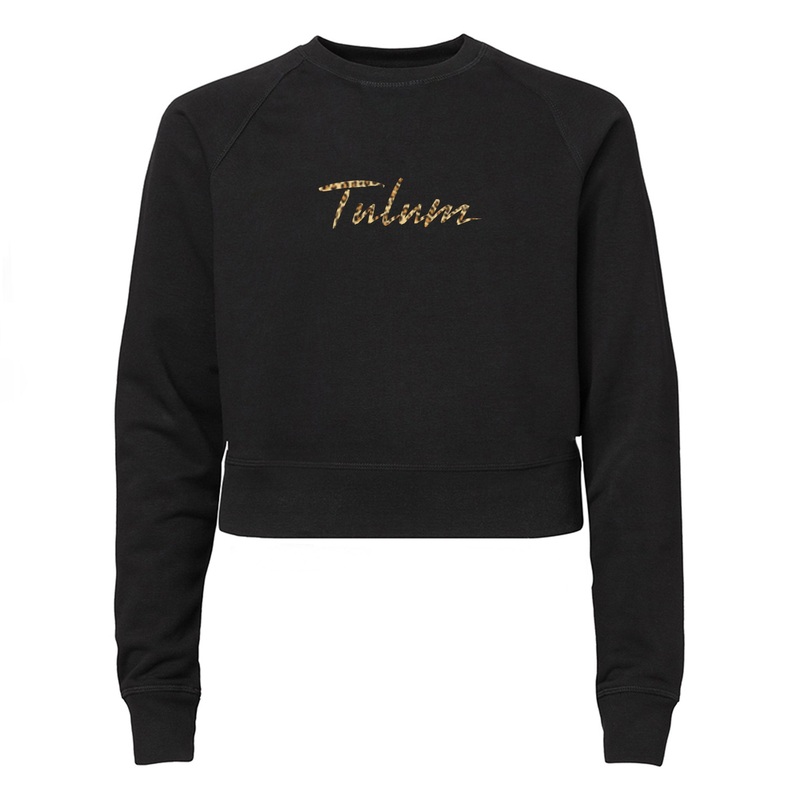 TULUM W/ SNAKESKIN TEXT [WOMEN'S RAGLAN CROP CREWNECK SWEATSHIRT]