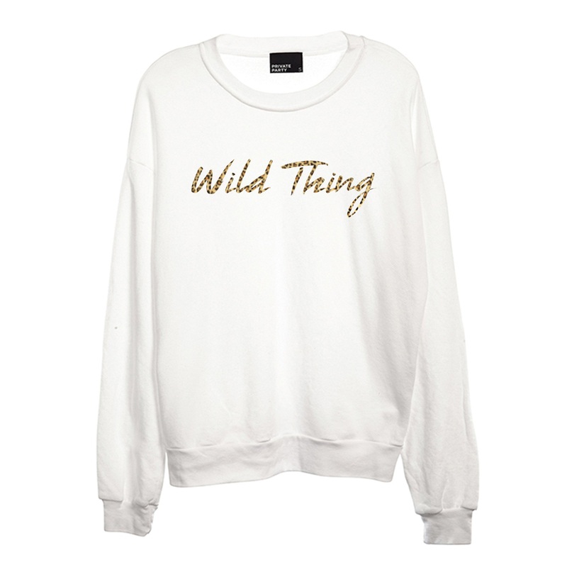 WILD THING W/ CHEETAH TEXT  [CREWNECK SWEATSHIRT]