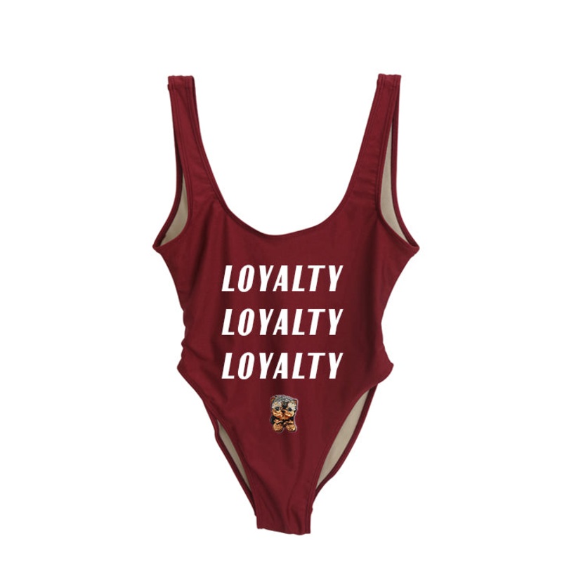LOYALTY LOYALTY LOYALTY [SWIMSUIT W/ YORKIE DOG PATCH]