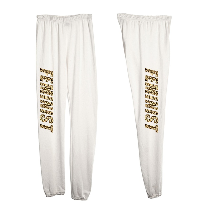 FEMINIST W/ CHEETAH TEXT [WOMEN'S SWEATPANTS]