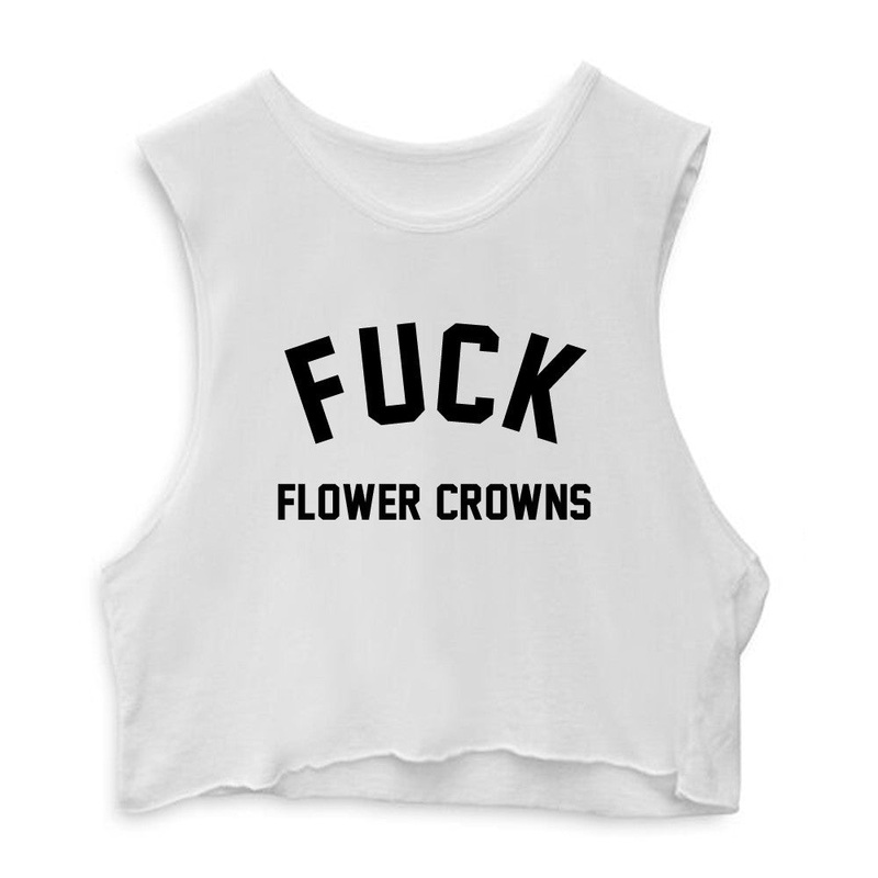 FUCK FLOWER CROWNS  [CROP MUSCLE TANK]