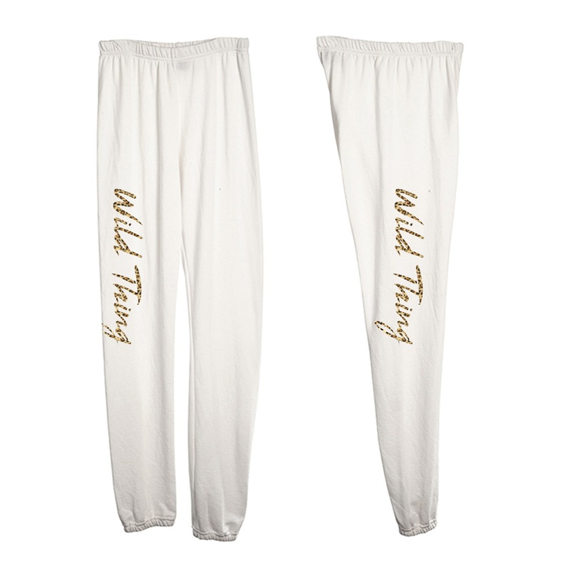 WILD THING W/ CHEETAH TEXT [WOMEN'S SWEATPANTS]