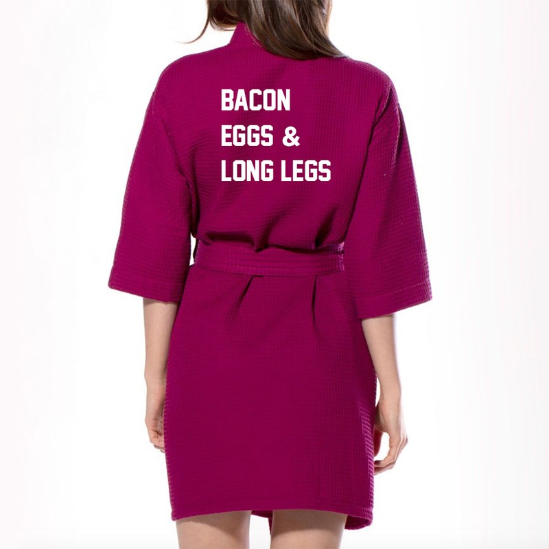 BACON EGGS & LONG LEGS [ KIMONO WAFFLE ROBE]