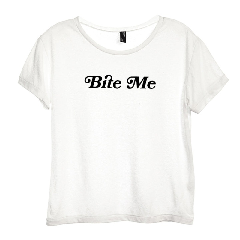 BITE ME [DISTRESSED WOMEN'S 'BABY TEE']