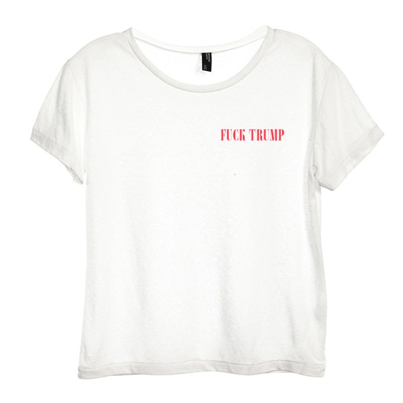 FUCK TRUMP [DISTRESSED WOMEN'S 'BABY TEE']
