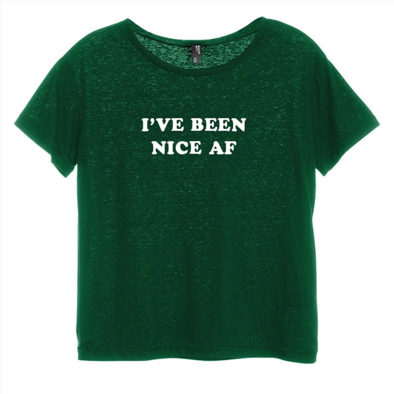 I'VE BEEN NICE AF [DISTRESSED WOMEN'S 'BABY TEE']