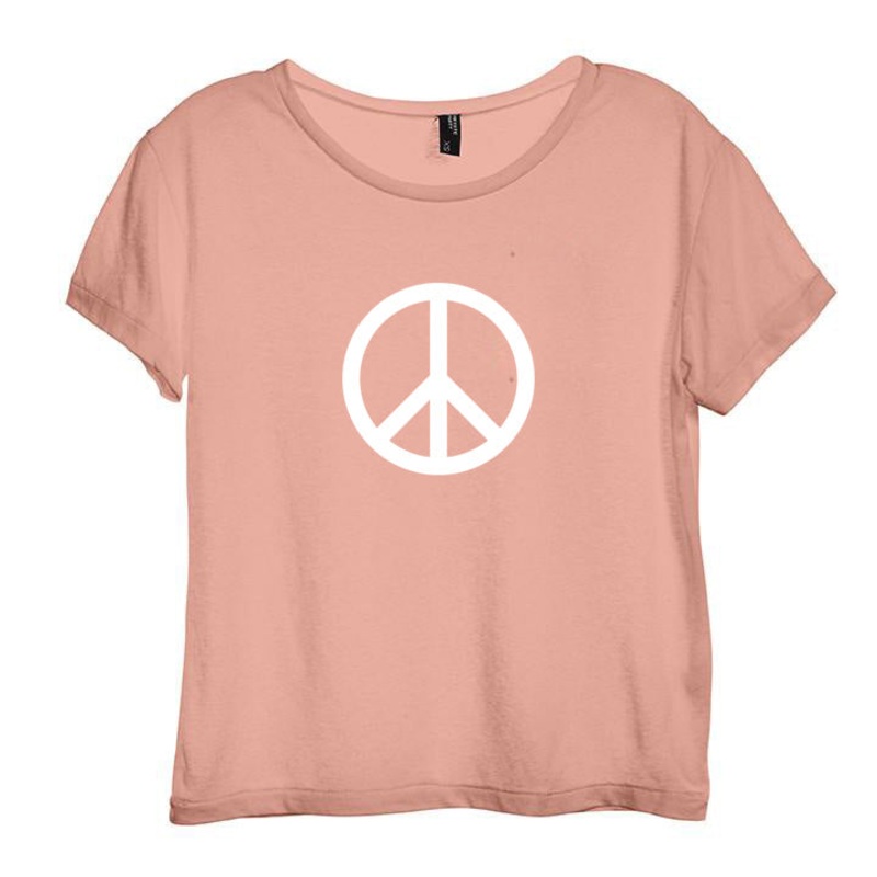 PEACE SYMBOL [DISTRESSED WOMEN'S 'BABY TEE']