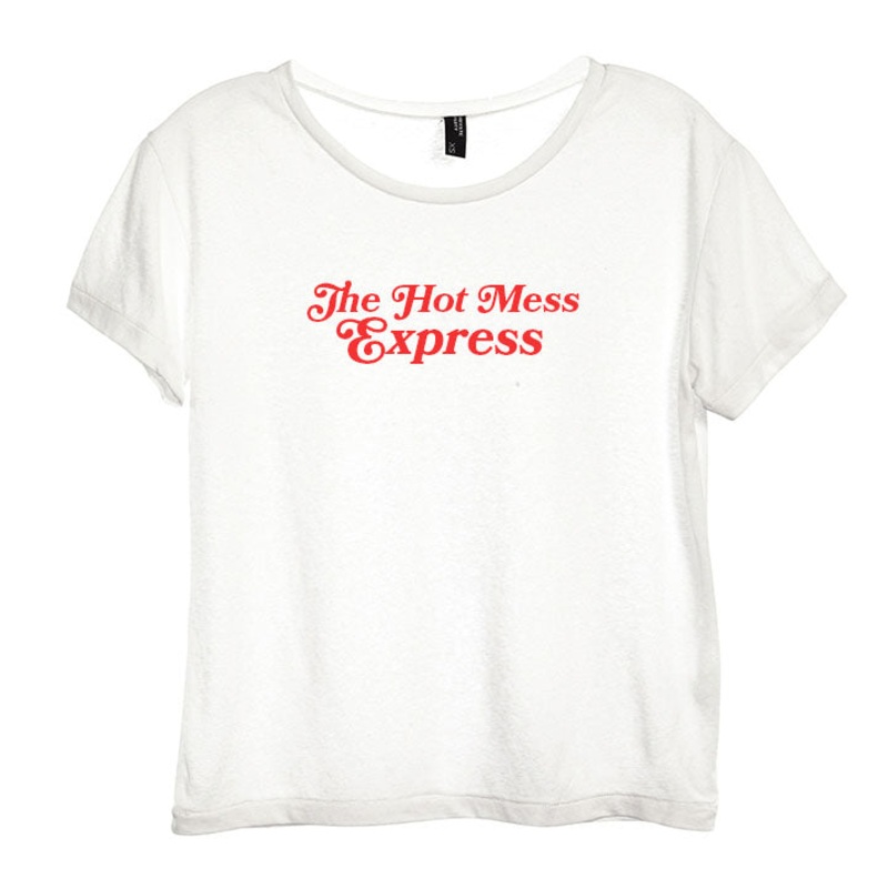 THE HOT MESS EXPRESS [DISTRESSED WOMEN'S 'BABY TEE']