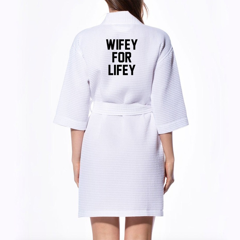 WIFEY FOR LIFEY [ KIMONO WAFFLE ROBE]