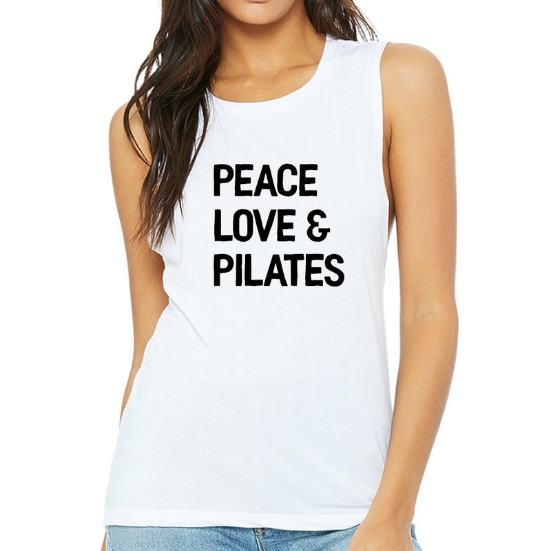 PEACE LOVE & PILATES [WOMEN'S MUSCLE TANK]