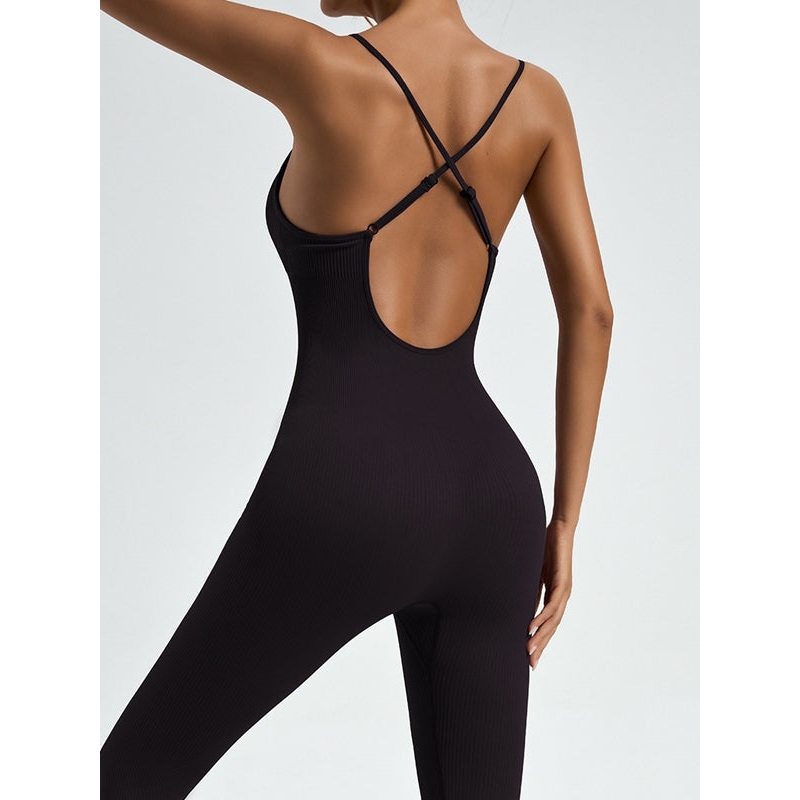 ZASUWA Female Cross Back Ribbed Jumpsuit