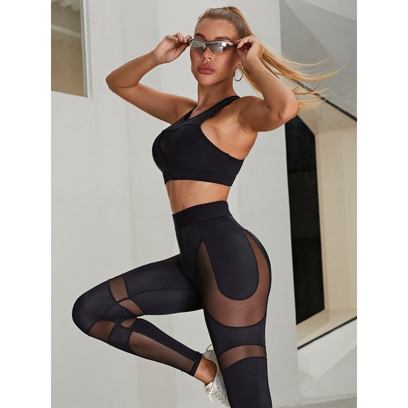 ZASUWA Female Super Mesh Patchwork Hip-lift Tracksuit