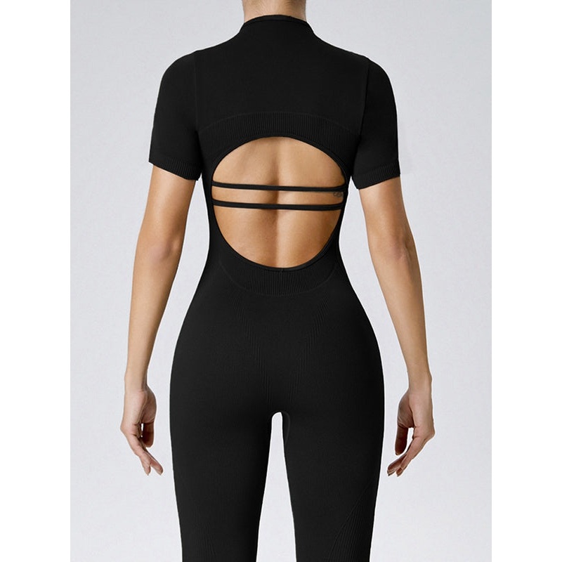 ZASUWA Female Zipper Ribbed Cutout Jumpsuit