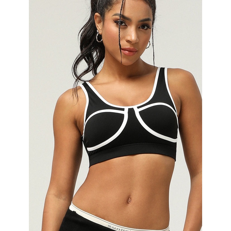 ZASUWA Female Contrast Color Cutout Sports Bras
