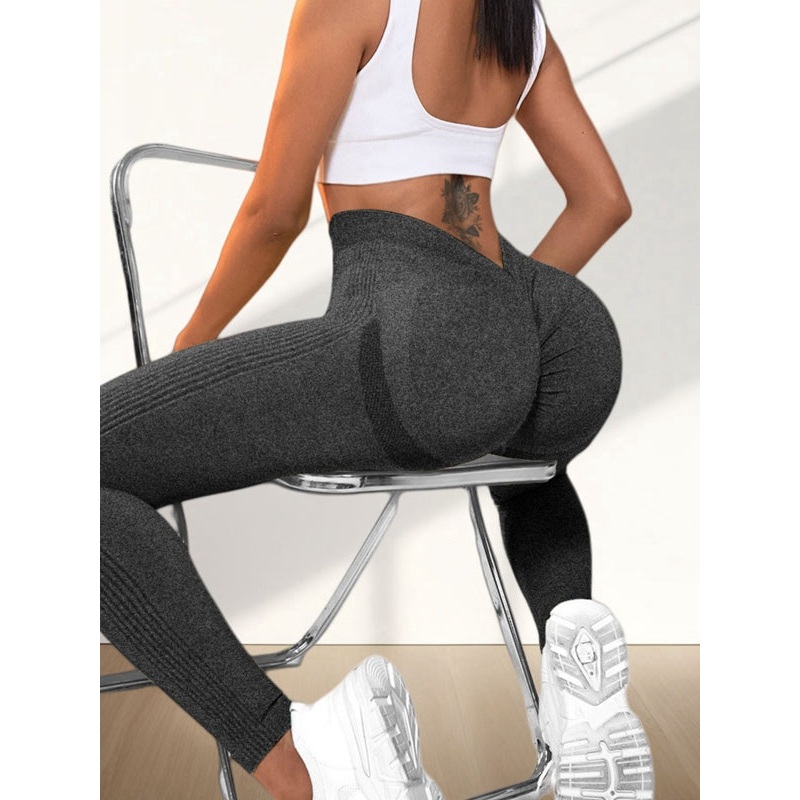 ZASUWA Female Deep V Back Scrunch Bum hip-lift Leggings