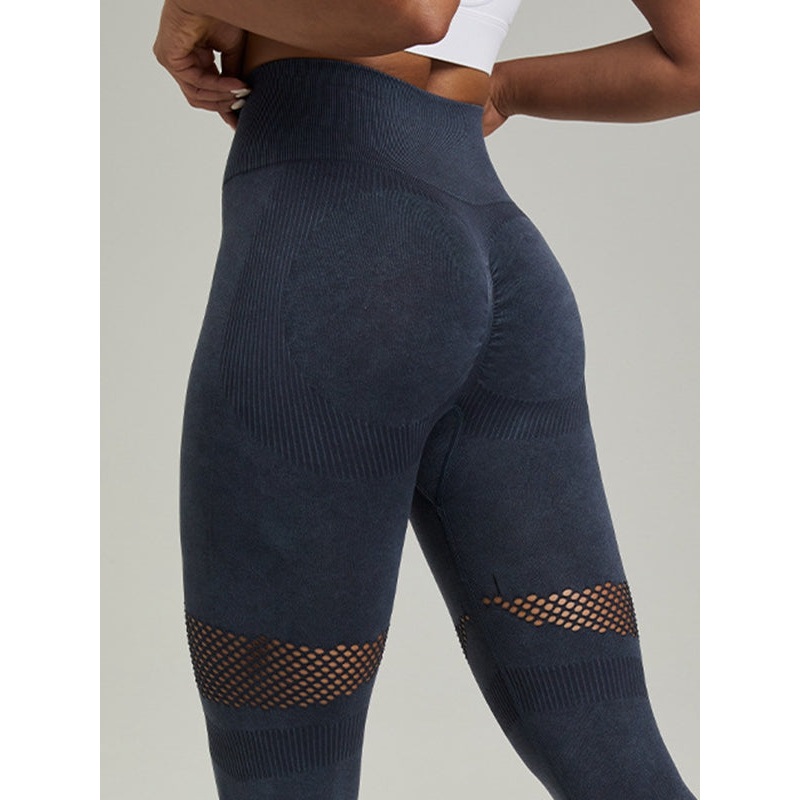 ZASUWA Female Denim Fishnet Scrunch Bum Quick-dry Seamless Leggings