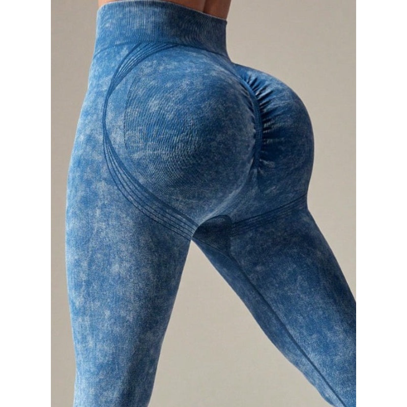 ZASUWA Female Denim Scrunch Bum High-rise High-waisted Leggings