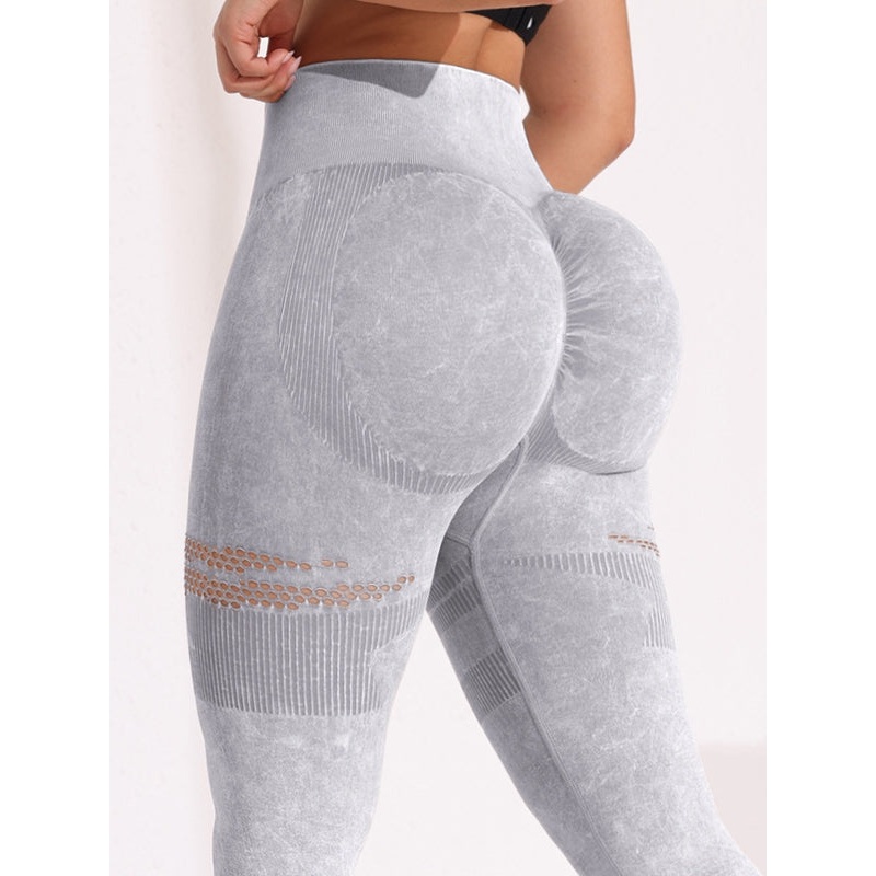 ZASUWA Female Fishnet Denim Scrunch Bum High-rise High-waisted Leggings