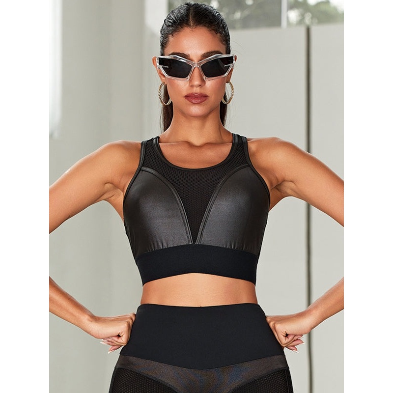 ZASUWA Female Fly Eye Contrast Color Sports Bras