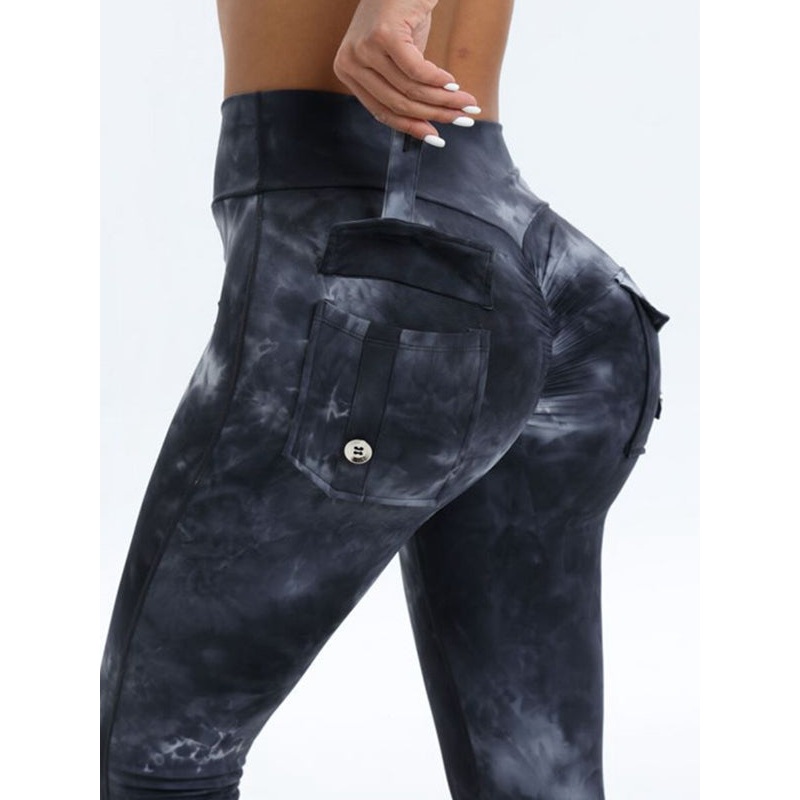 ZASUWA Female Hot Tie-dye Pocket Leggings