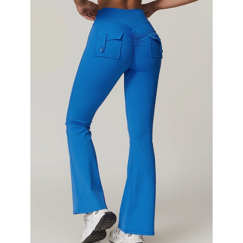 ZASUWA Female Pocket Scrunch Bum Flare Cargo Leggings