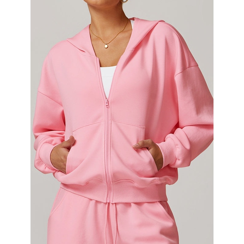 ZASUWA Female Pocket Zipper Casual Hoodie