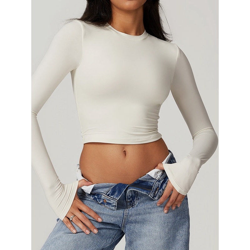 ZASUWA Female Quick-dry Round Collar Long Sleeves